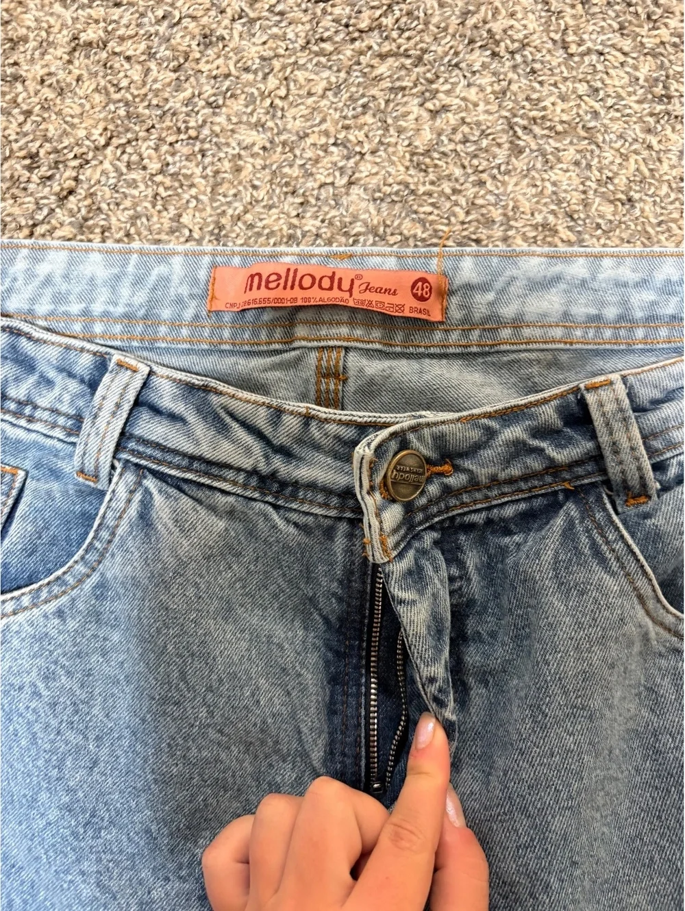 Mellody Wide Leg Jeans Light Wash High Rise Baggy Denim Size US 14 90s Y2K